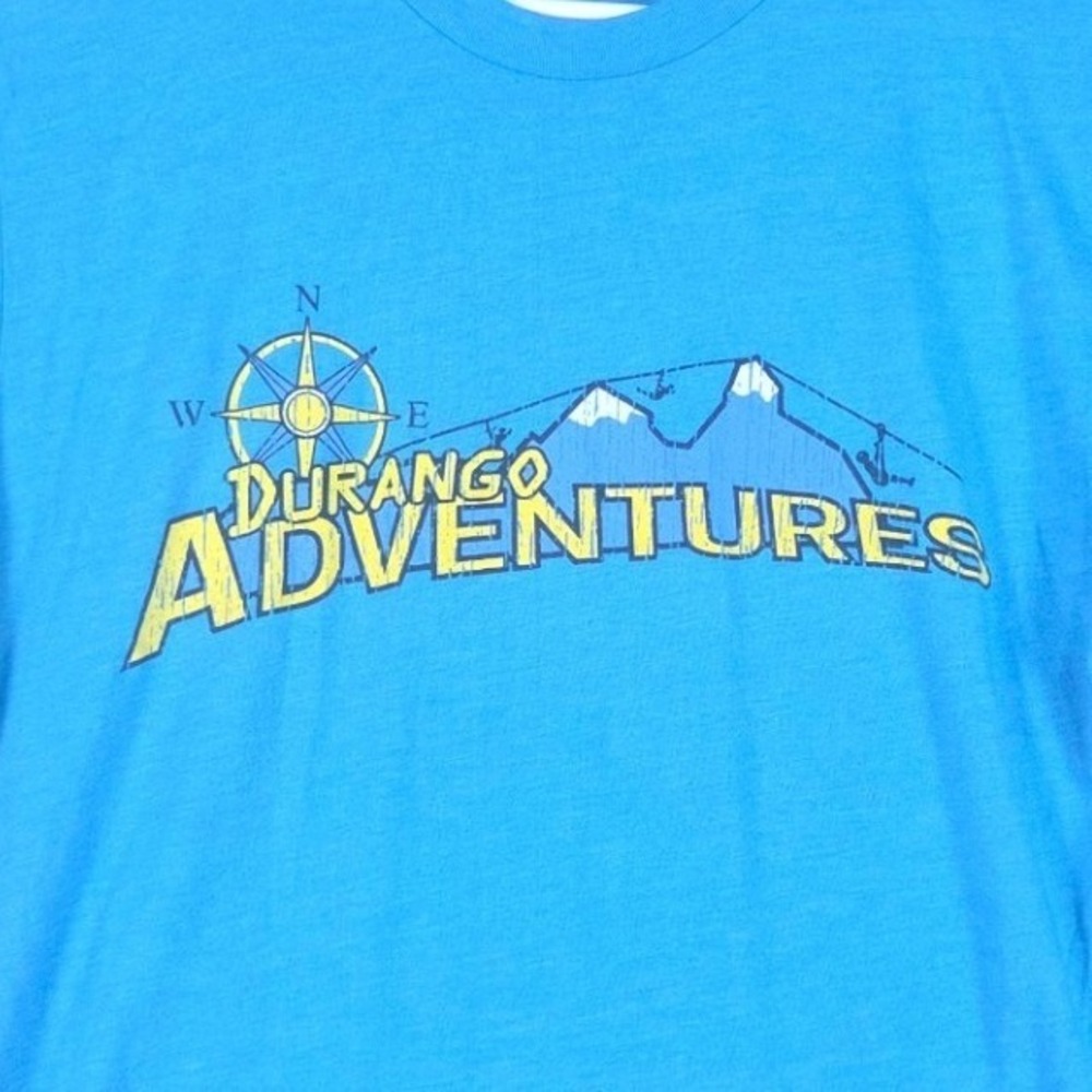 Ouray T-Shirt Mens Small Blue Durango Adventures Graphic Tee Short Sleeve